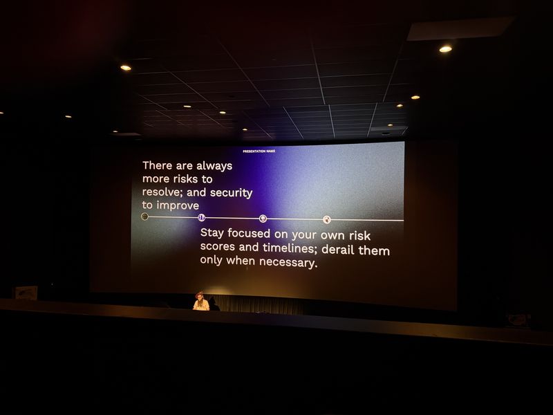 Slide: There are always more risks to resolve; stay focused on your own risk scores and timelines, derail them only when necessary